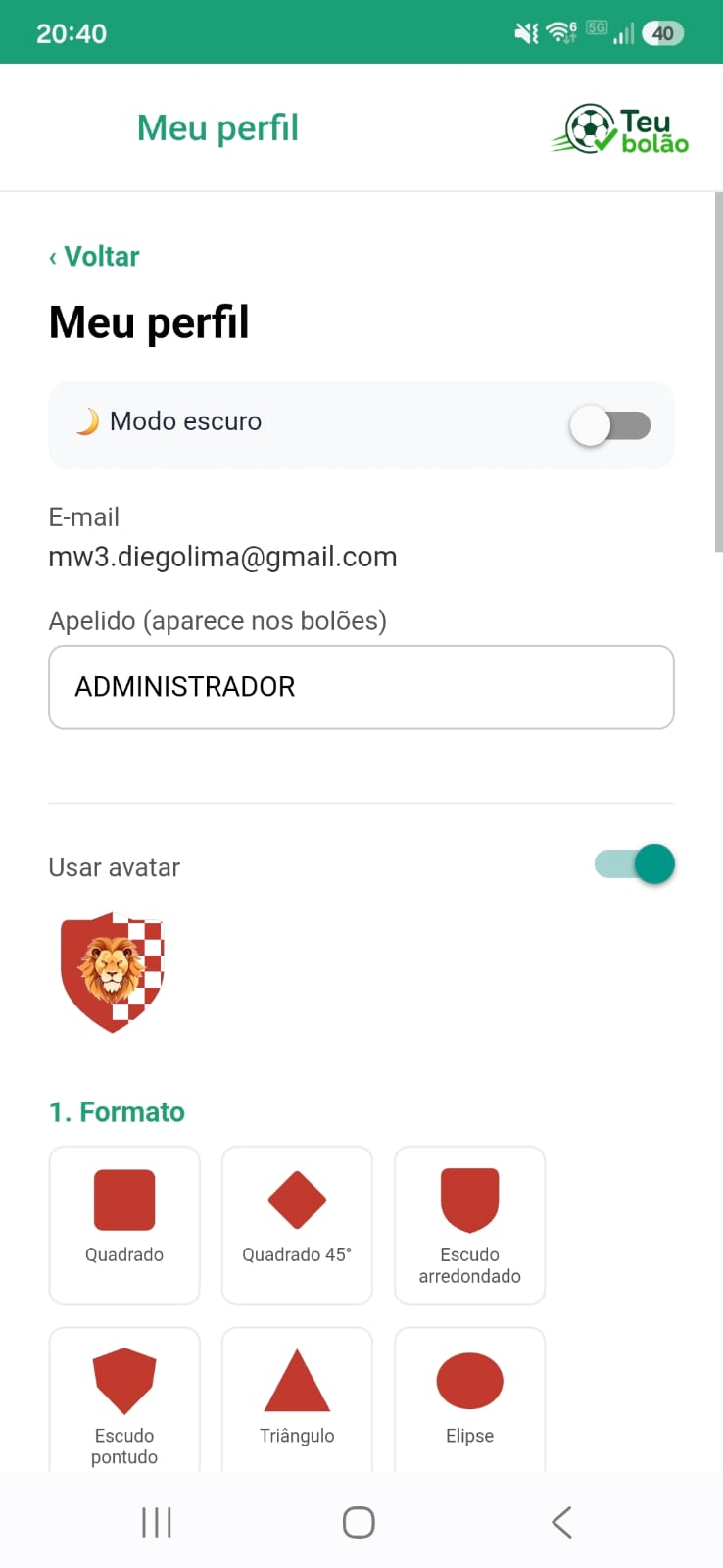 Montar o avatar